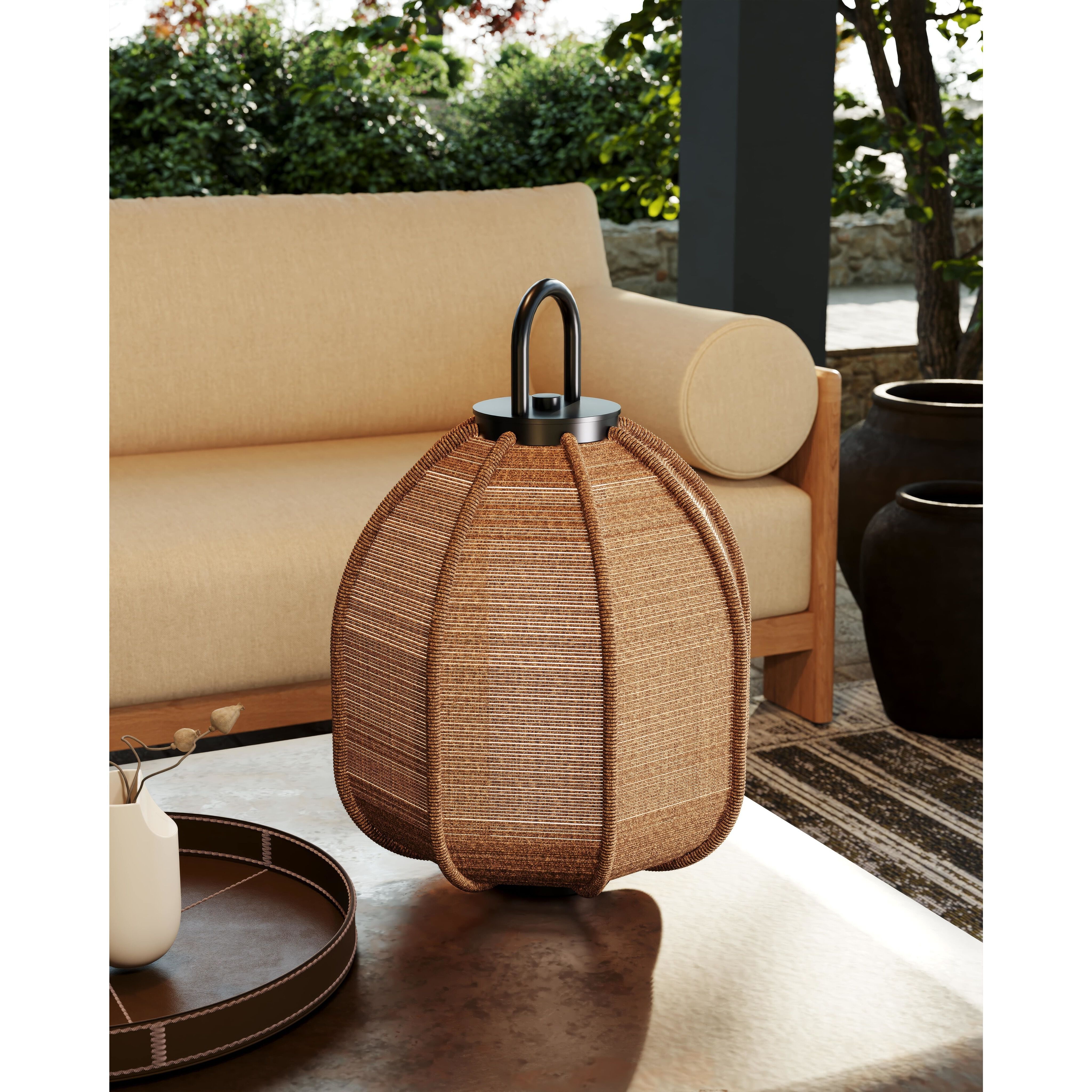 Maltby 20.5 inch 3 watt Texture Black Outdoor Rechargeable Table Lamp, Large